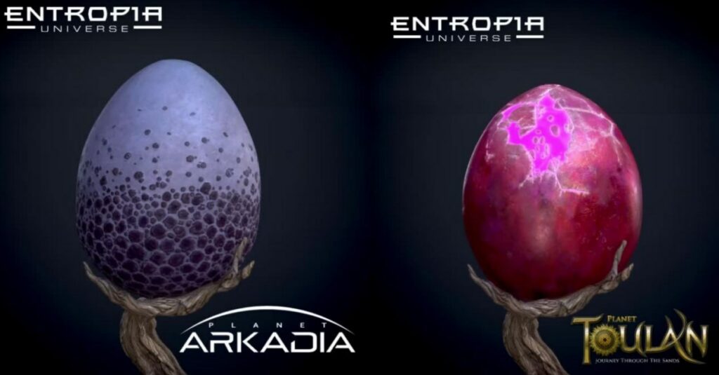 NFF Egg là Arkadia và Toulan trong Entropia Universe sẽ được bán đấu giá
