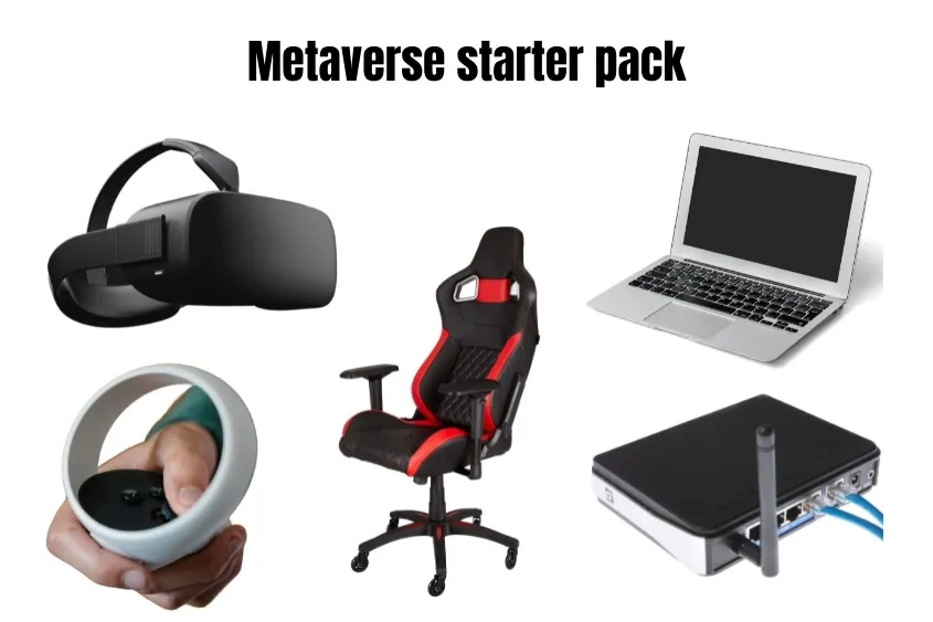 Gói khởi động Metaverse: kính VR, ghế chơi game, máy tính, bộ điều khiển VR, Internet