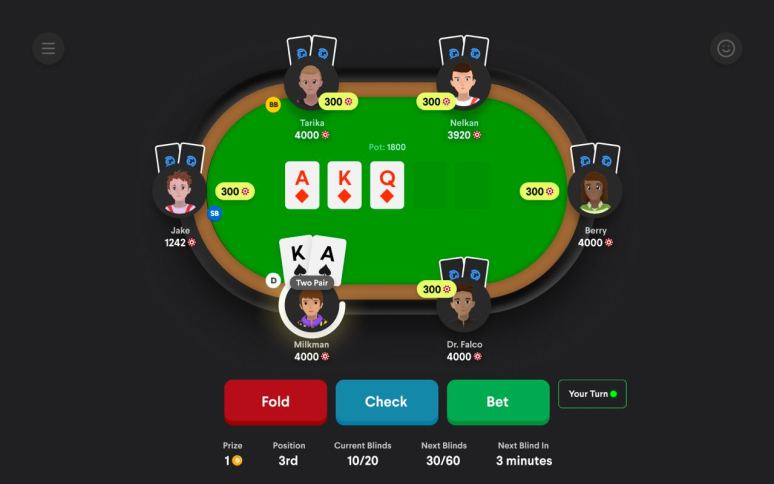 Trò chơi ICE Poker có sáu người chơi